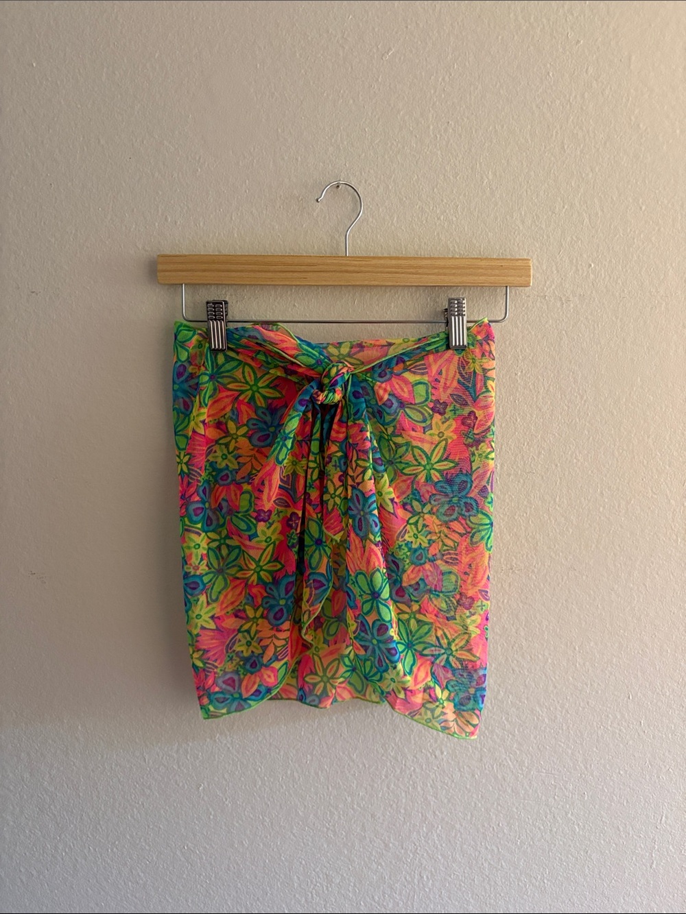 Vintage Xhilaration Tunneled Mesh Swim Cover-Up Sarong Skirt